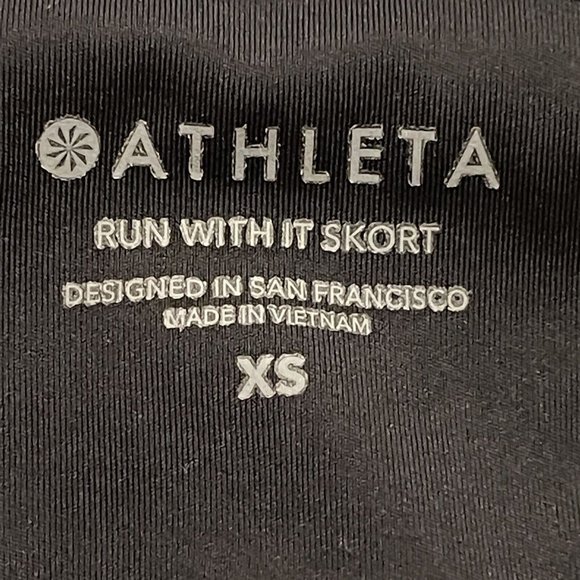 Athleta Black Run With It Skort Size X-Small Golf Tennis Pickleball Activewear - Picture 5 of 10
